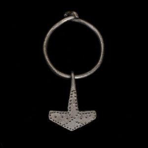 Embossed Iron Thors Hammer Replica Pendant on Ring