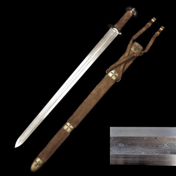 Replica Viking Sword with Damascus Steel Blade